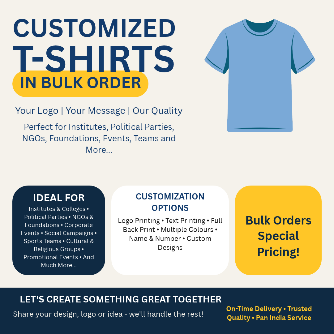 Customized T-shirts in bulk order - your logo, your message, our quality